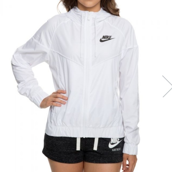 white and pink nike jacket